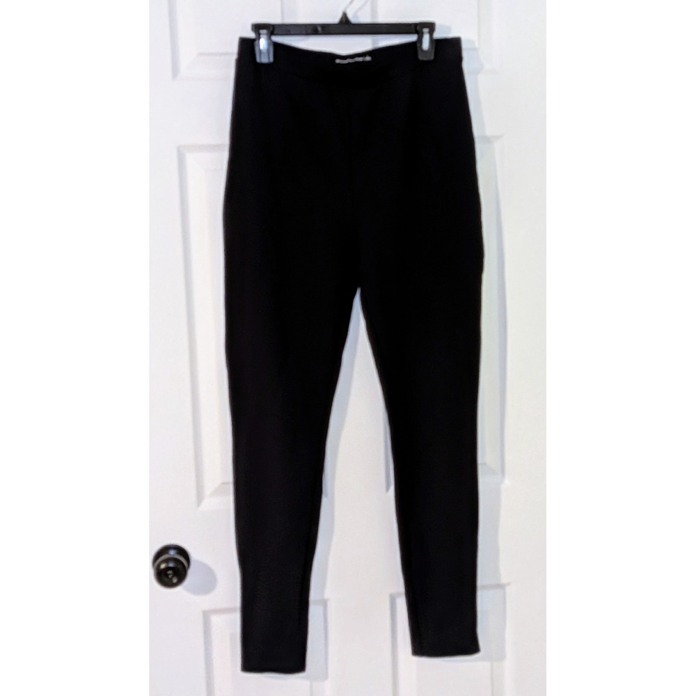 Abercrombie & Fitch Black Pants High Pull On Waist Stretch Career Casual Size L